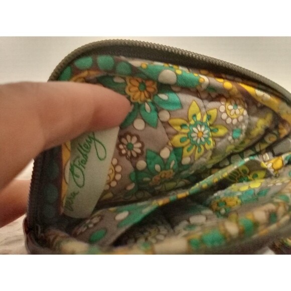 Vera Bradley Lemon Parfait Yellow Teal Paisley Wristlet Clutch - Picture 5 of 6